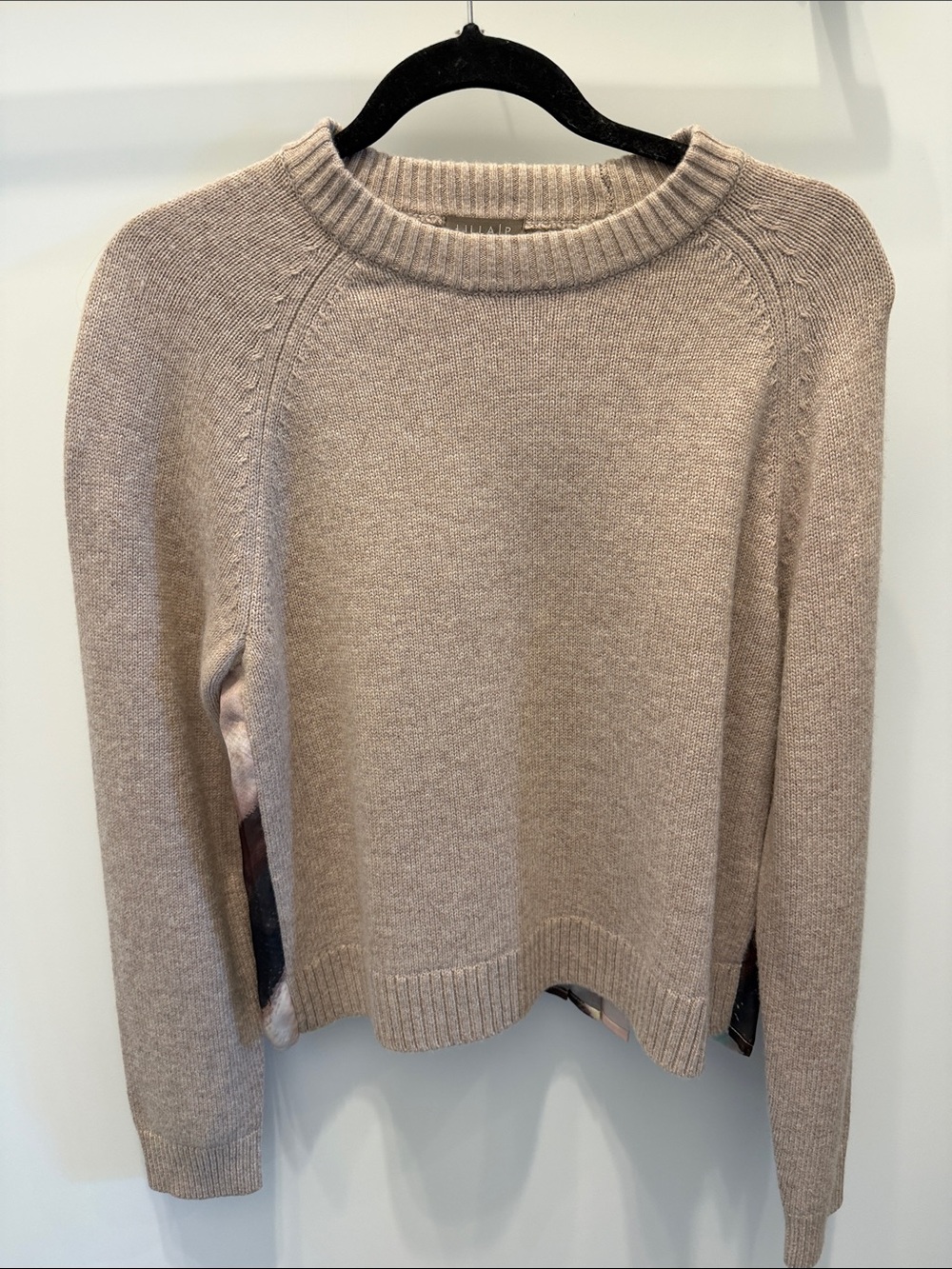 Lilla P pleat back raglan sweater NWT size Small Beige PA3203